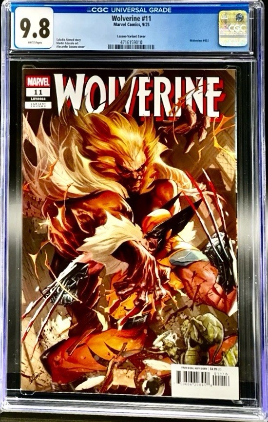 Wolverine #11 CGC 9.8 (2025) - Sabretooth - Lozano Variant Cover 1:25 Wolverine #11 CGC 9.8 (2025) - Sabretooth - Lozano Variant Cover 1:25