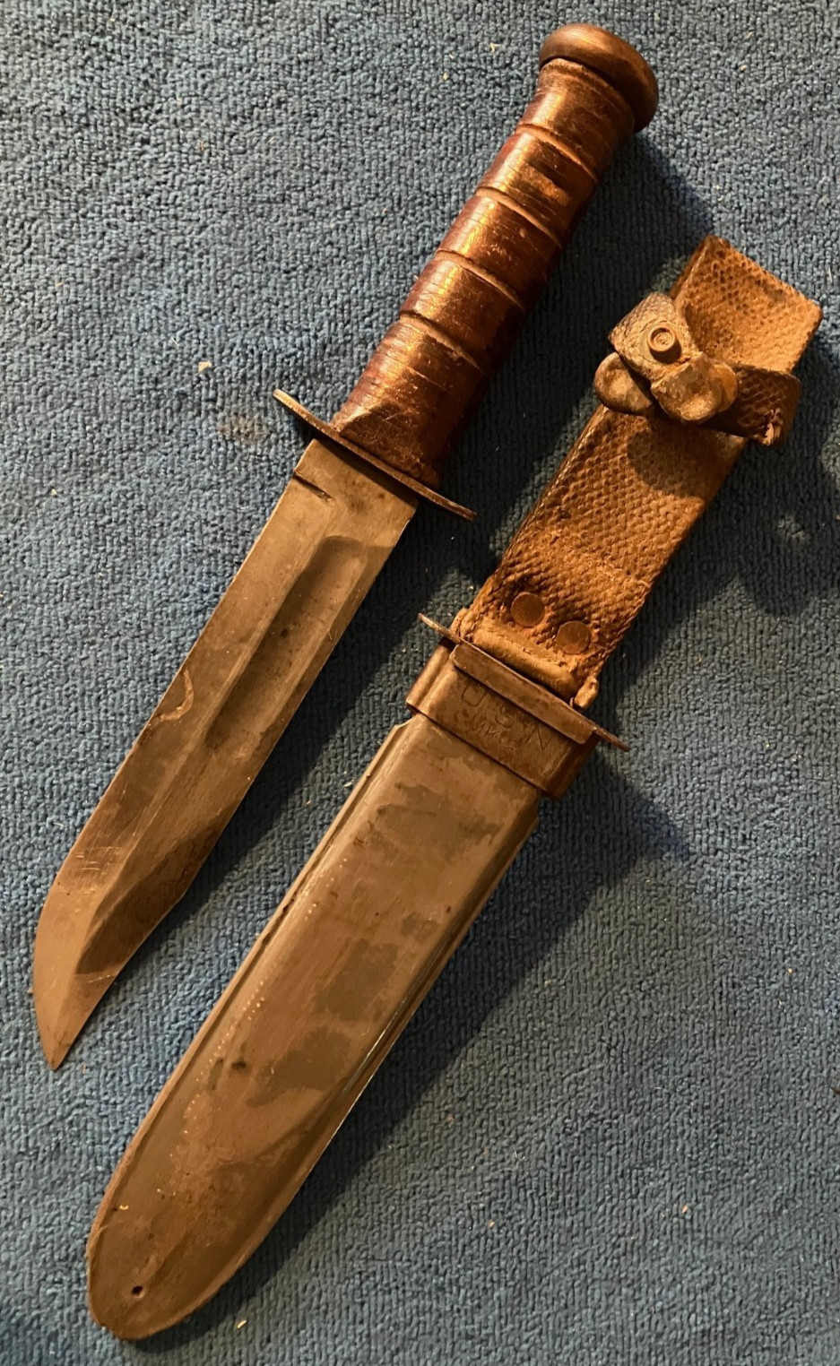 Post 1967 Vietnam Ear Camillus MARK 2 Combat Knife Variant w/ 1945 NORD Scabbard