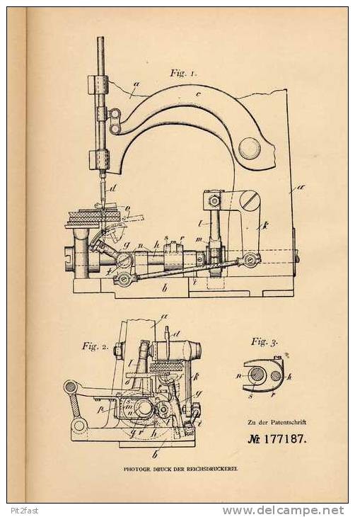 Original patent specification-Union Special-Fabrik GmbH in Stuttgart, 1904, sewing machine Original patent specification-Union Special-Fabrik GmbH in Stuttgart, 1904, sewing machine