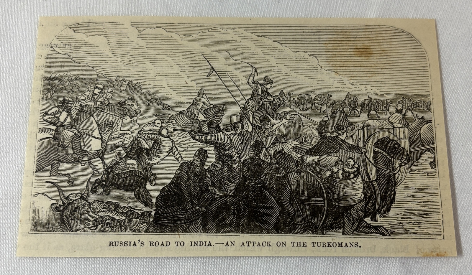 1878 magazine engraving ~ RUSSIA ATTACKS THE TURKOMANS on the road to India 1878 magazine engraving ~ RUSSIA ATTACKS THE TURKOMANS on the road to India