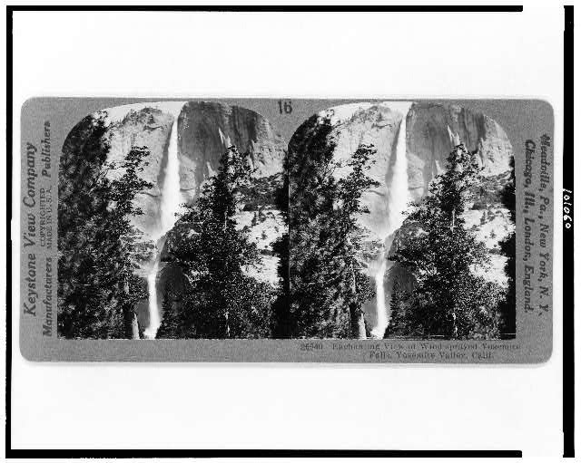 Yosemite Valley California 1920s Yosemite Falls Stereograph Waterfall