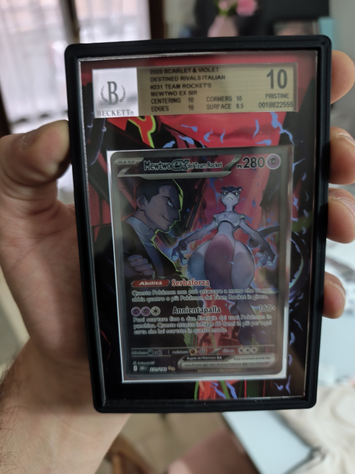 Pokemon Card Mewtwo EX Team Rocket 231/182 Predestined Rivals BGS 10 ITA Pokemon Card Mewtwo EX Team Rocket 231/182 Predestined Rivals BGS 10 ITA