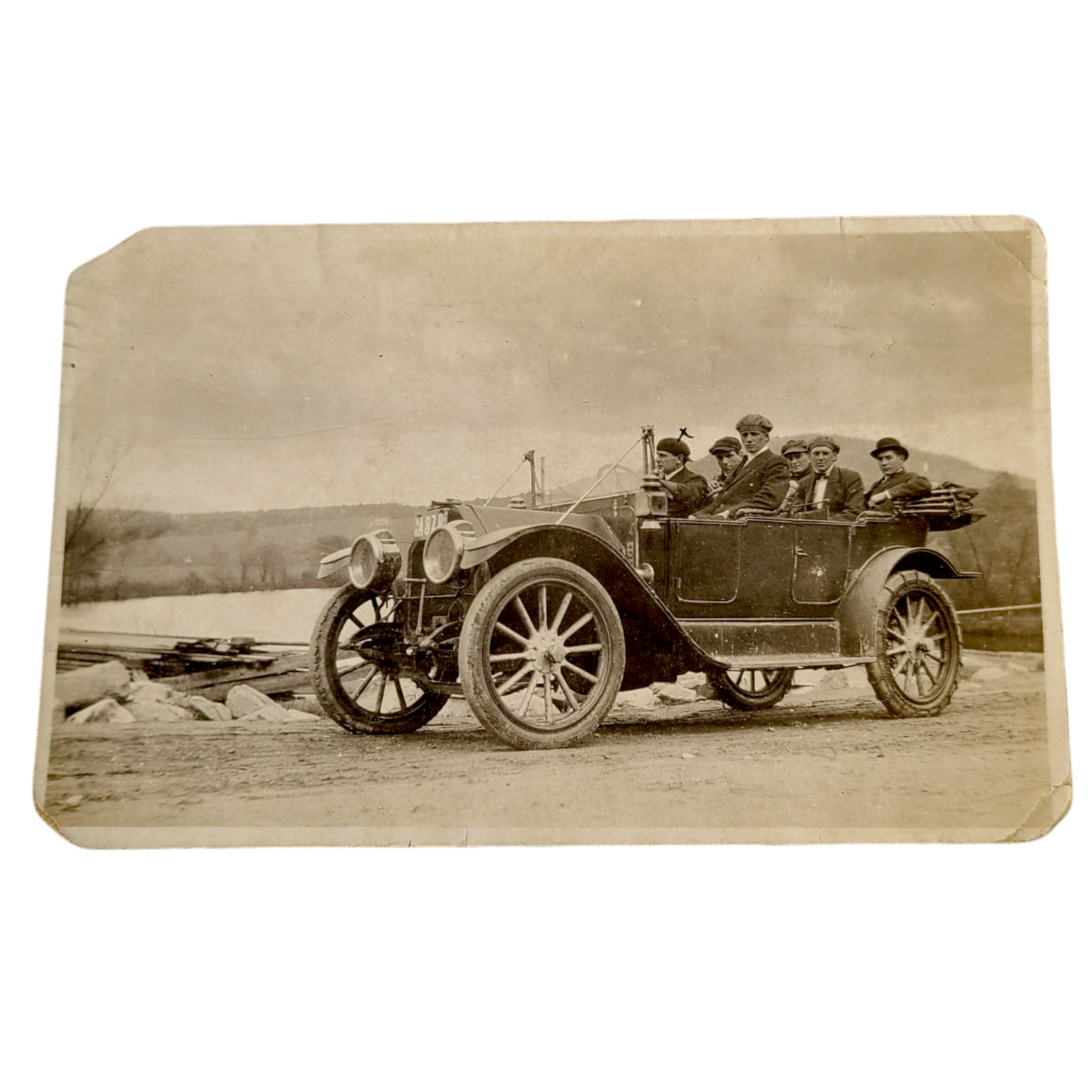 RPPC 1913 old  Auto Real Photo at Lancaster Antique Vintage Postcard