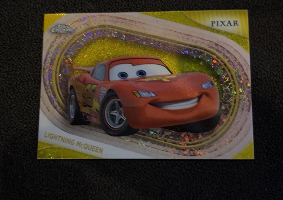 2025 Topps Chrome Disney Pixar Lightning McQueen #50 Yellow Mini DiamondParallel 2025 Topps Chrome Disney Pixar Lightning McQueen #50 Yellow Mini DiamondParallel