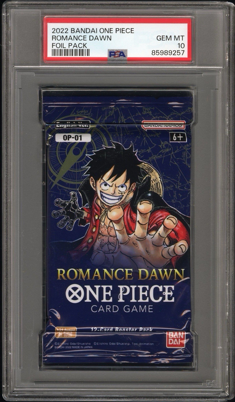 2022 ONE PIECE OP01 PSA 10 PRE-ERRATA PACK ROMANCE DAWN FROM BLUE BOTTOM BOX