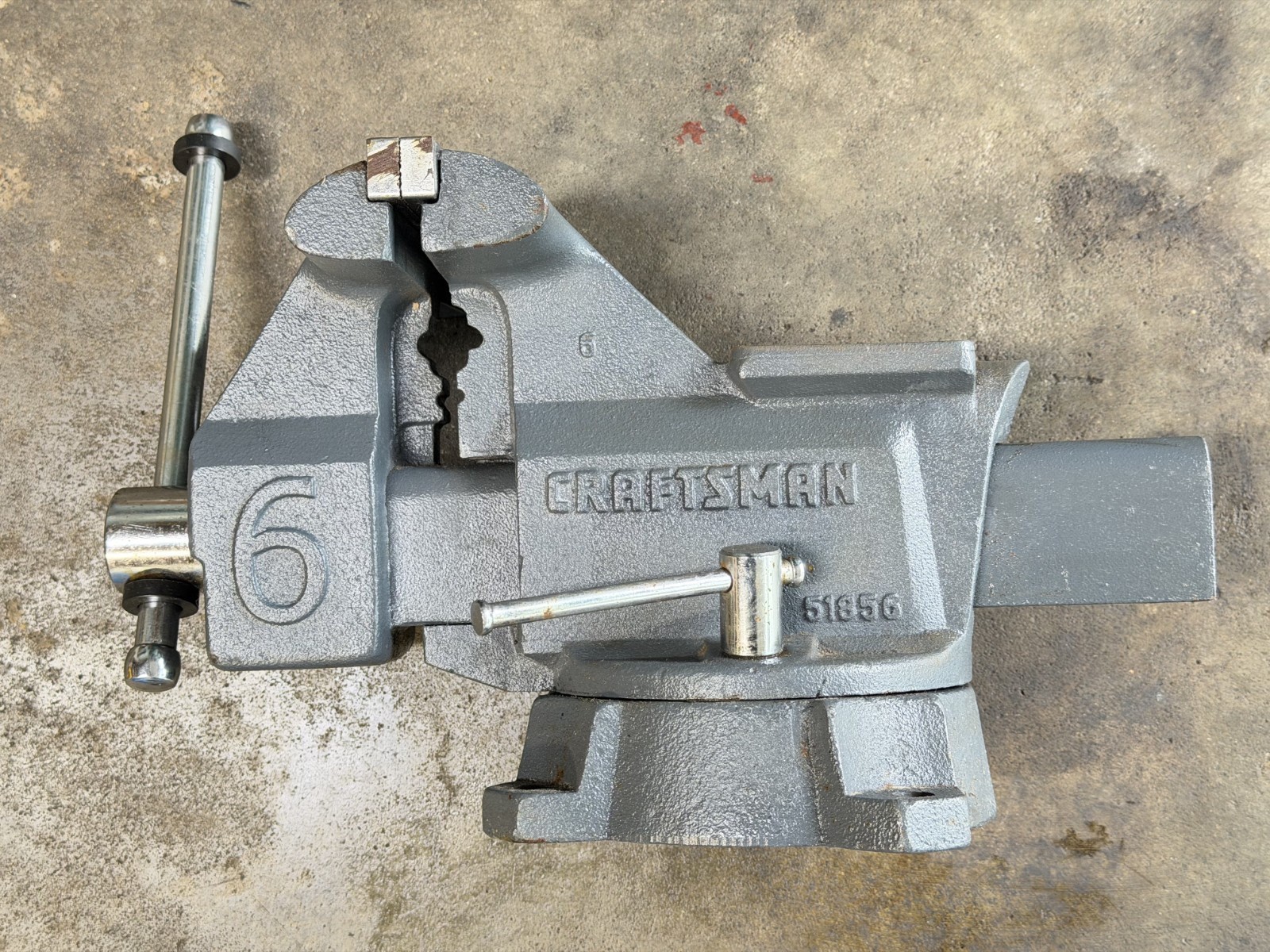 CRAFTSMAN Bench Vise 6” Jaws Swivel Base Model 51856 HEAVY 37-1/2 lb CRAFTSMAN Bench Vise 6” Jaws Swivel Base Model 51856 HEAVY 37-1/2 lb