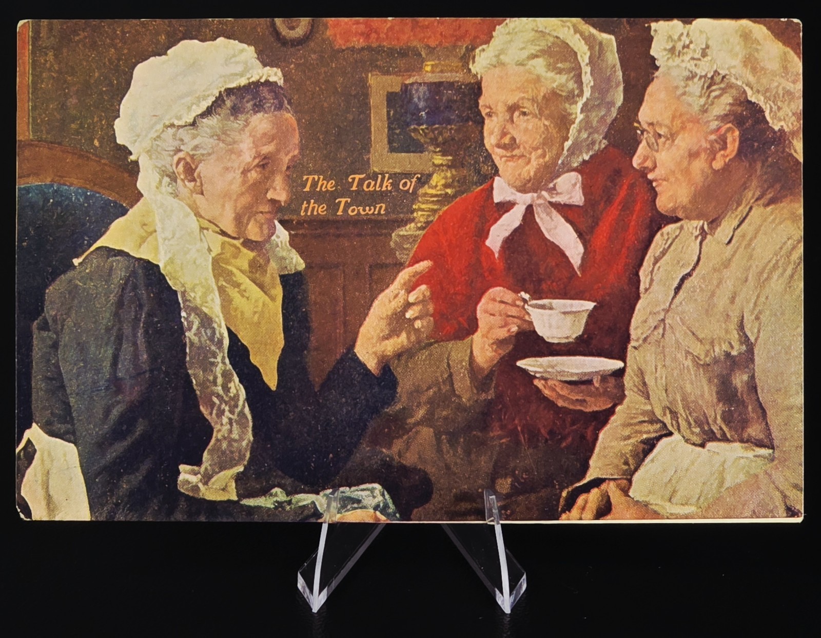 Antique 1908 Talk Of The Town Postcard Women Tea Gossip Abbott Iowa