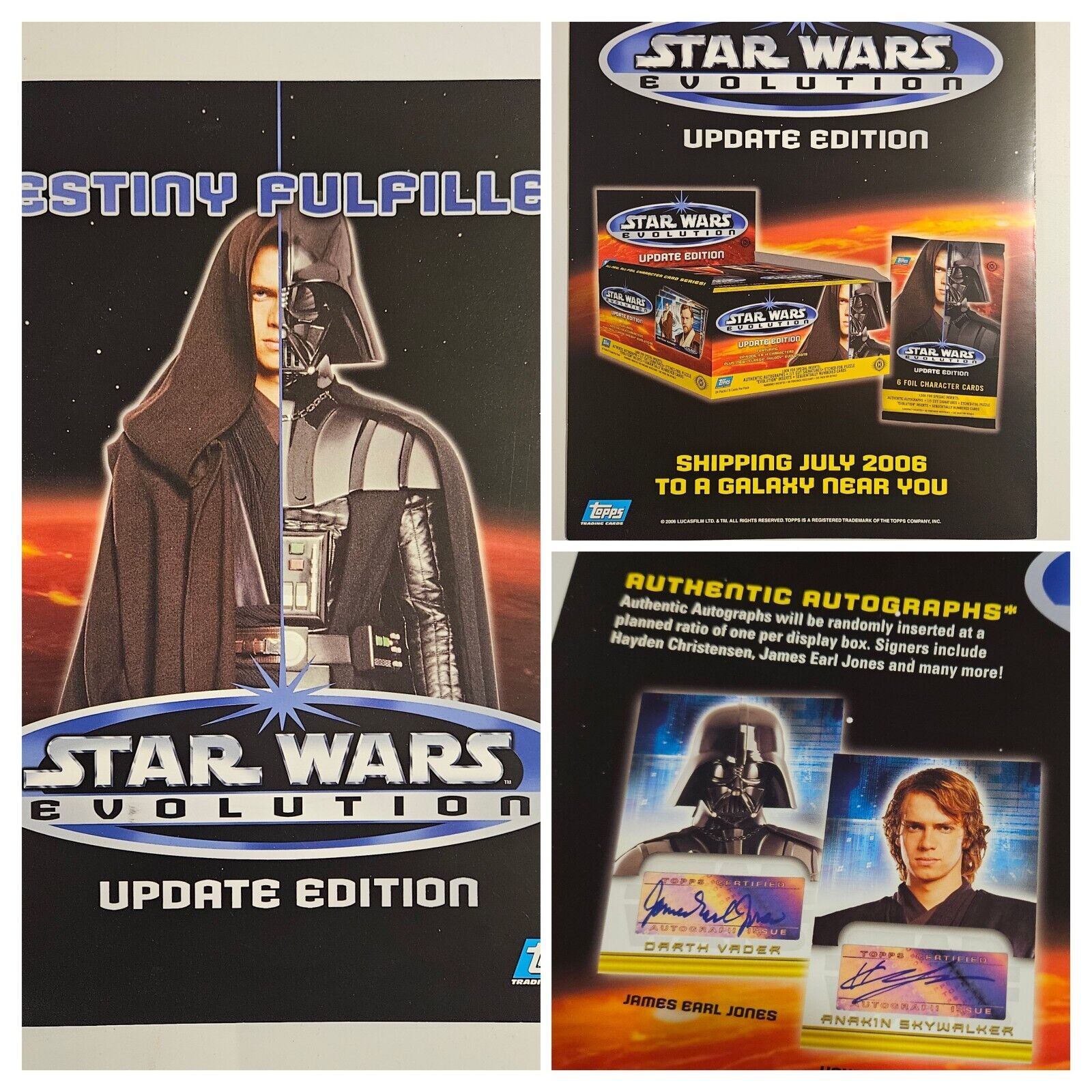 2006 Topps Star Wars Evolution DESTINY FULFILLED Card Update Retailer Sell Sheet