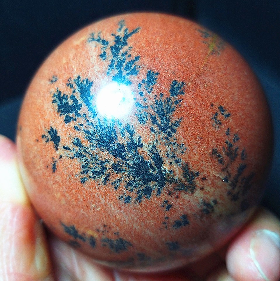 RARE 429G Natural Polished Dendritic Agate Crystal Ball Healing AB615