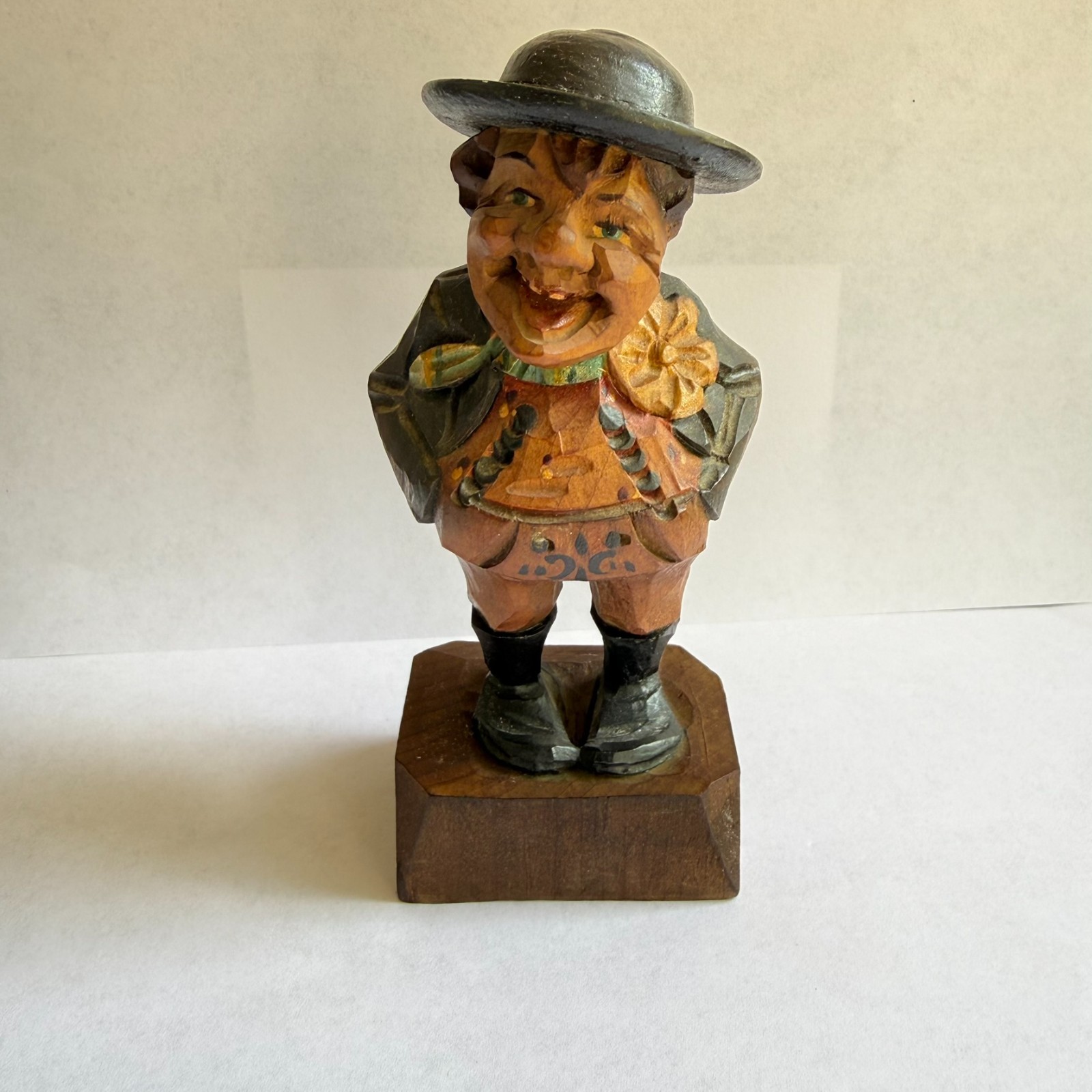 Vintage Hand Carved Wood Alpine Man Figurine 5 Vintage Hand Carved Wood Alpine Man Figurine 5