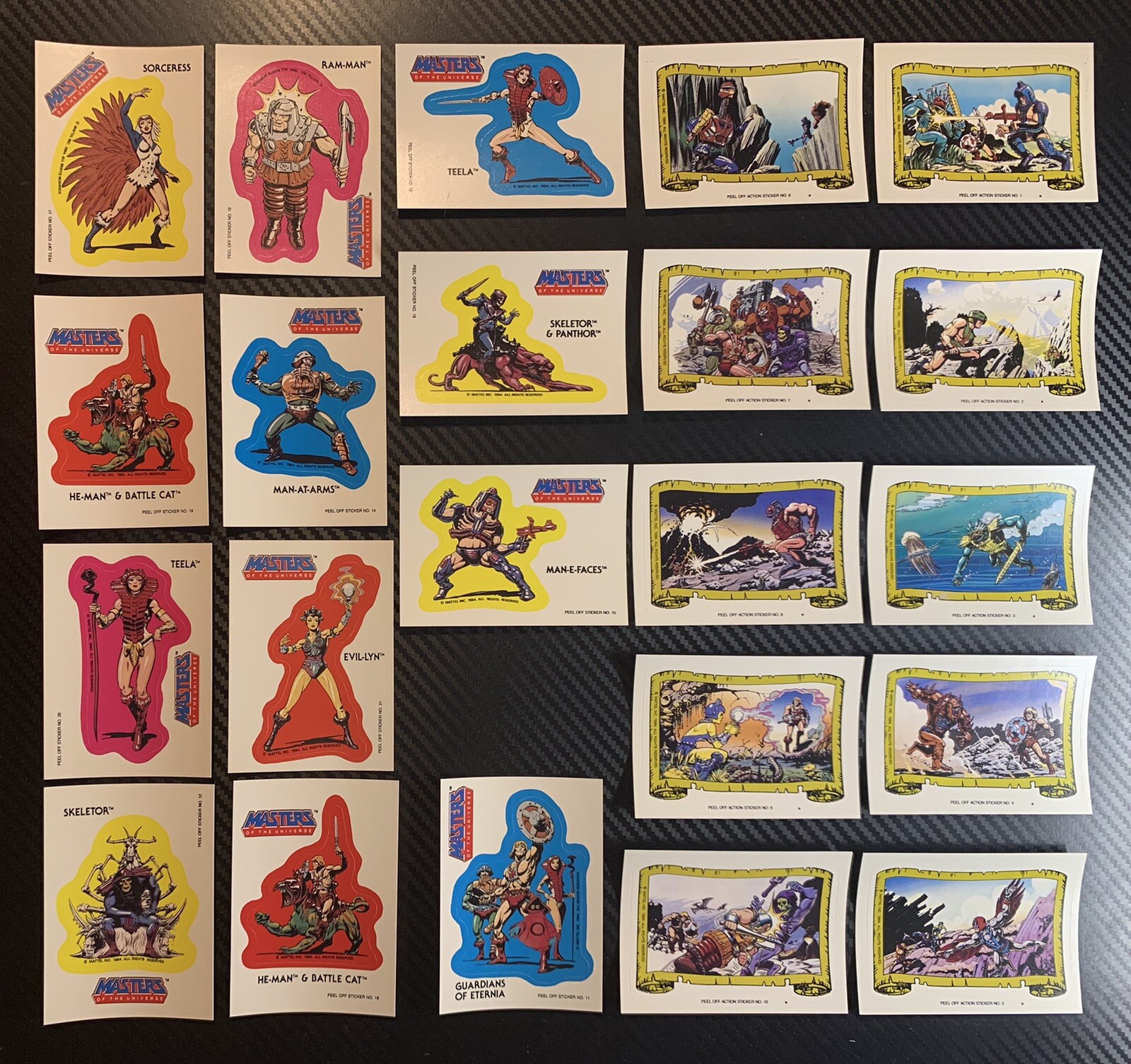MINT TOPPS 1984 Masters of the Universe 22 Sticker Cards FULL 21 Card SET MOTU MINT TOPPS 1984 Masters of the Universe 22 Sticker Cards FULL 21 Card SET MOTU