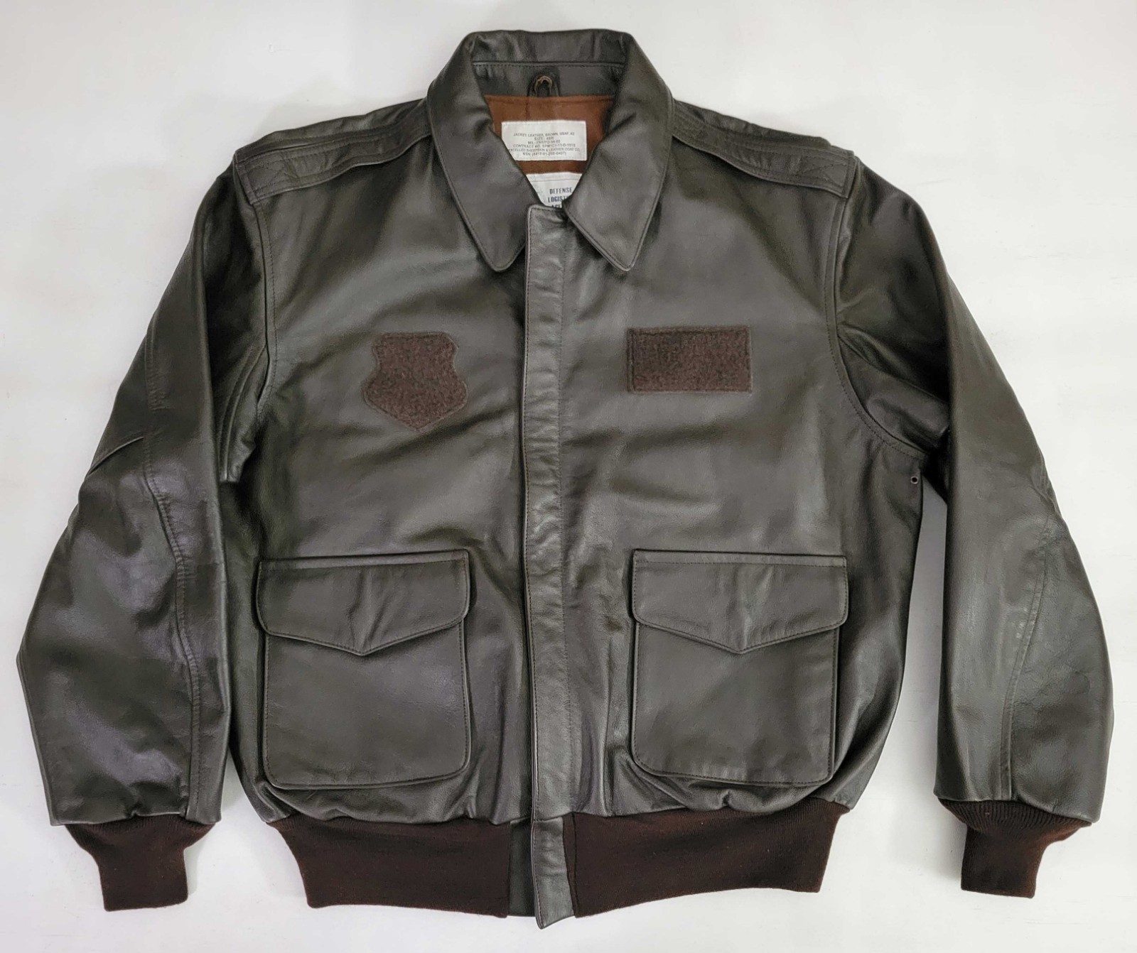 Excelled A-2 Brown Leather USAF DLA DSCP Flight Pilot Bomber Jacket Men's 46 R Excelled A-2 Brown Leather USAF DLA DSCP Flight Pilot Bomber Jacket Men's 46 R
