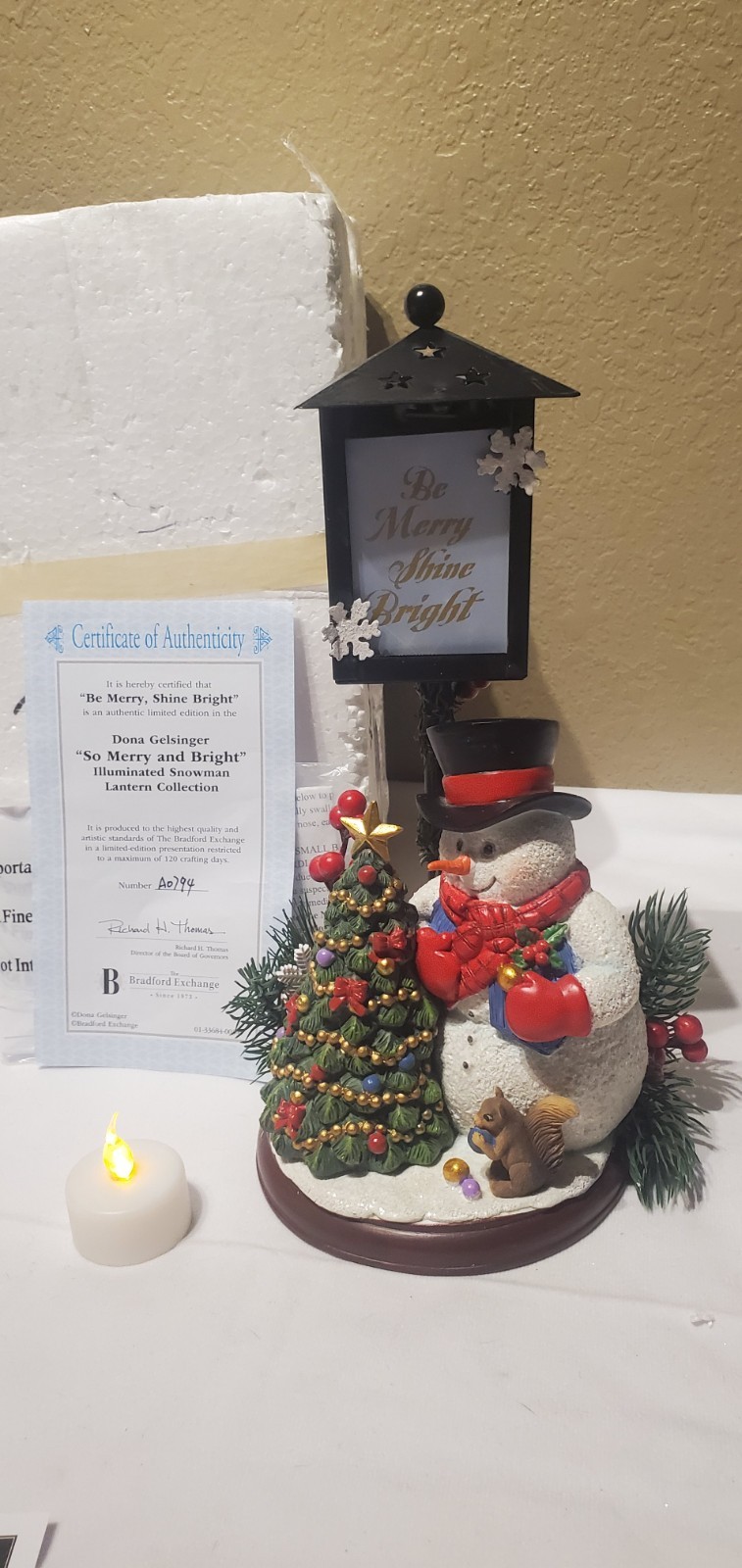RARE NEW Bradford Exchange BE MERRY Snowman Lantern Collection Christmas LIGHT RARE NEW Bradford Exchange BE MERRY Snowman Lantern Collection Christmas LIGHT