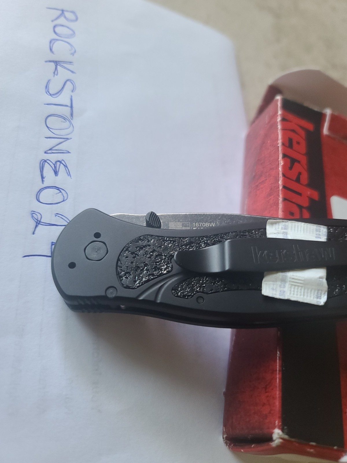 Kershaw 1670BW Blur Pocket Knife Plain Edge Assisted Open Blade USA Kershaw 1670BW Blur Pocket Knife Plain Edge Assisted Open Blade USA