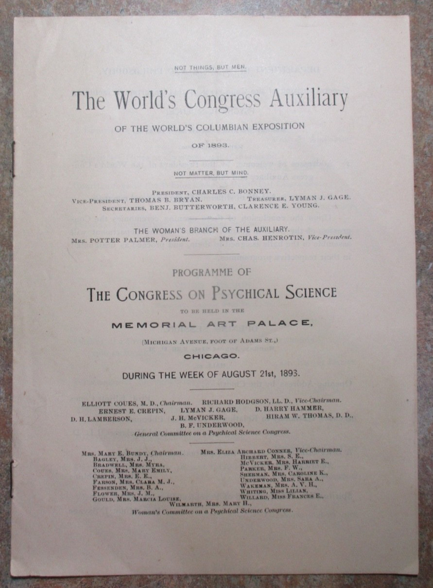 WORLD\'S COLUMBIAN EXPO ULTRA RARE DOCUMENT FOR CONGRESS ON \ WORLD\'S COLUMBIAN EXPO ULTRA RARE DOCUMENT FOR CONGRESS ON \