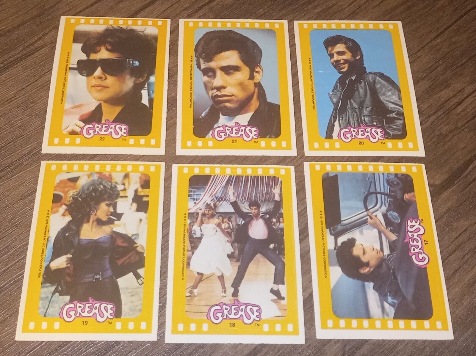 1978 Topps GREASE Movie Series 2 Stickers Vintage Card Set 11 Sticker Cards