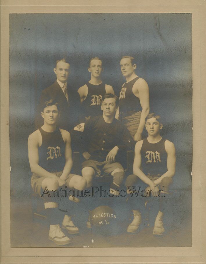 Majestics handsome men basketball team antique sport photo