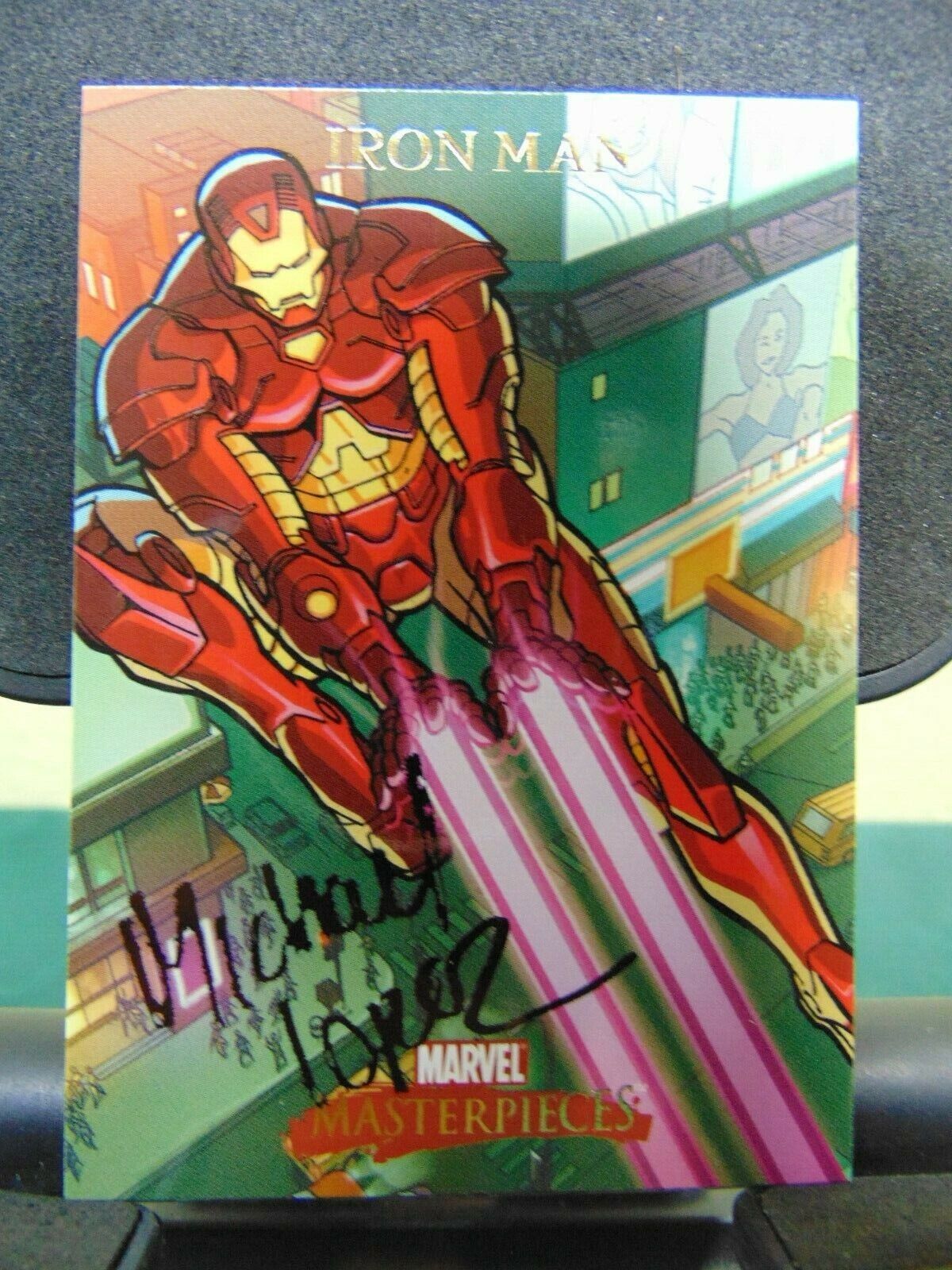 2007 Upper Deck Marvel Masterpieces Card #43 IRON MAN SIGNED MICHAEL TURNER