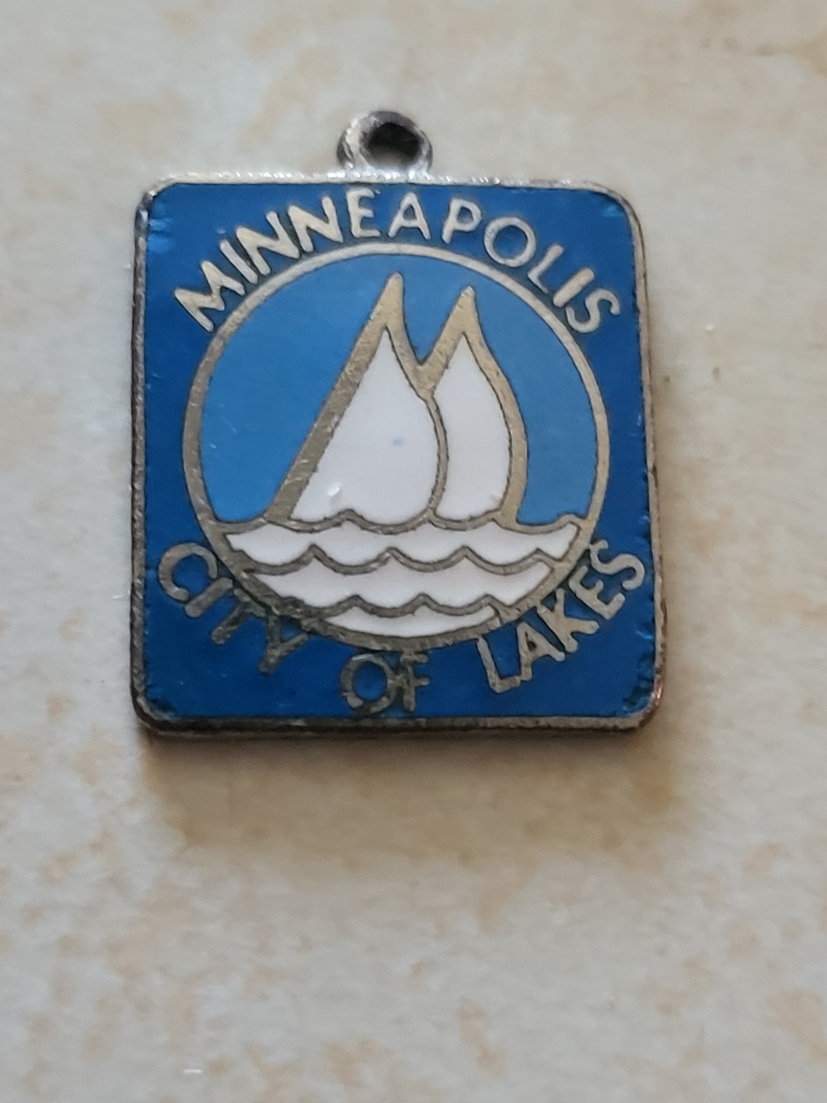 Vintage Minneapolis City of Lakes Minnesota Enamel Charm Bracelet or Necklace Vintage Minneapolis City of Lakes Minnesota Enamel Charm Bracelet or Necklace