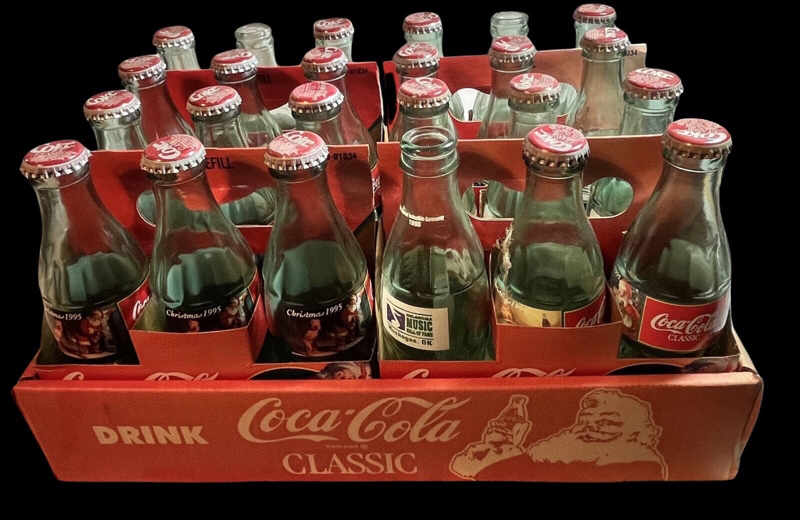 1995 “Refreshing Santa” Coca Cola Collector’s Bottles and Case Whole Set