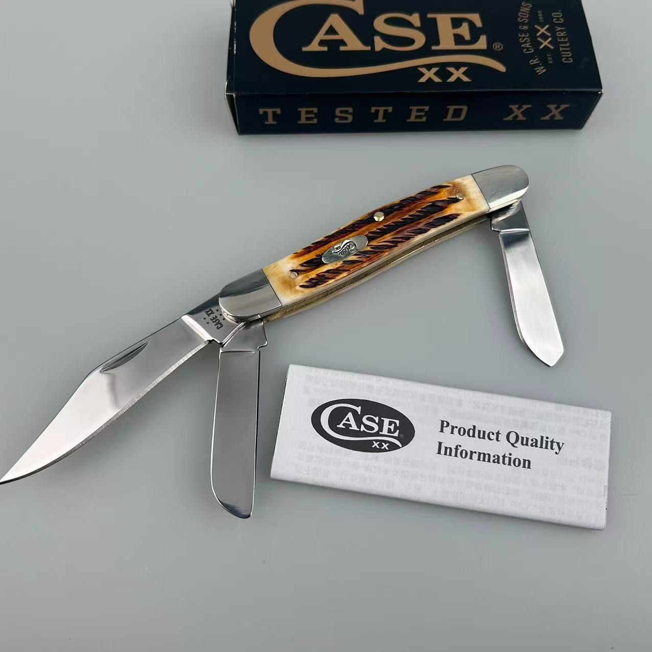Case xx Stockman 65336 6.5 BoneStag Handle Stainless Steel Folding Pocket Knife Case xx Stockman 65336 6.5 BoneStag Handle Stainless Steel Folding Pocket Knife