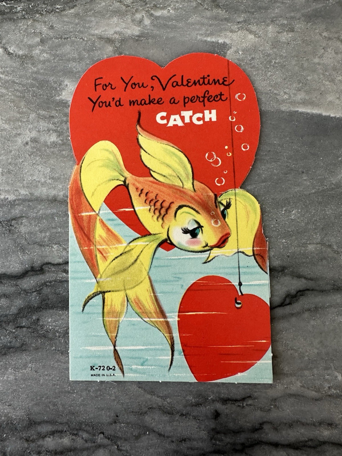 Unused NOS Vintage Valentine Pretty Fantail Goldfish Girl Catch Hook Lure Heart Unused NOS Vintage Valentine Pretty Fantail Goldfish Girl Catch Hook Lure Heart