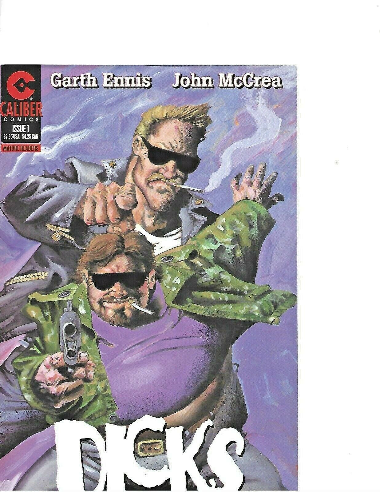 Dicks #1 and  BIGGER DICKS  by Garth Ennis John McCrea Caliber Comics  2 comics