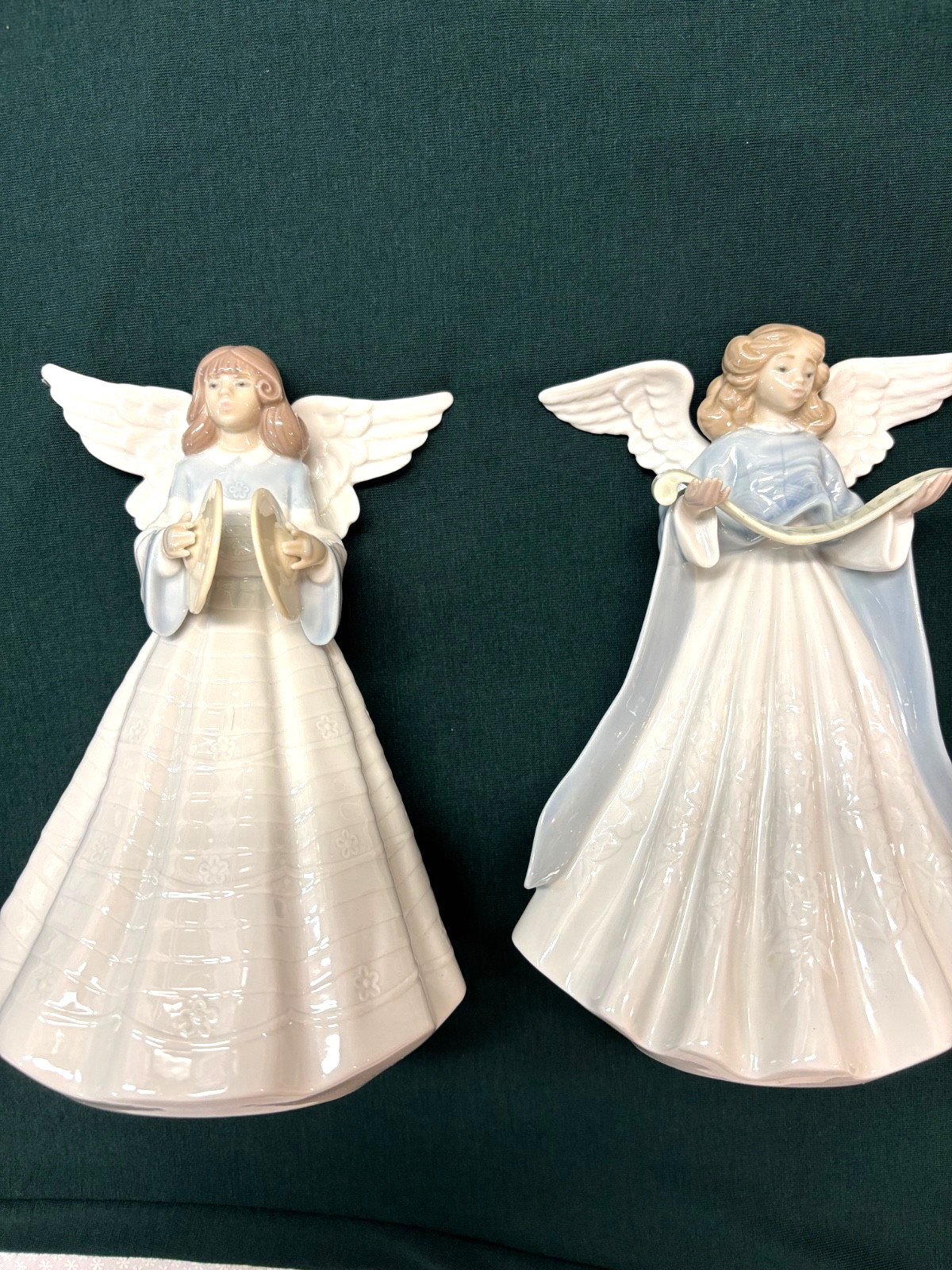 2-Lladro Figurines /Tree Toppers Angel With Cymbals And Singing Angel Mint 1-Box 2-Lladro Figurines /Tree Toppers Angel With Cymbals And Singing Angel Mint 1-Box