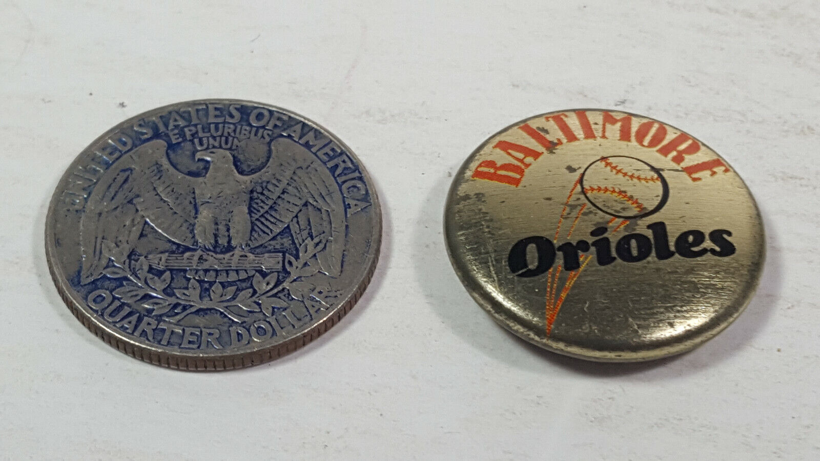 1986 Baltimore Orioles MLB Crane Potato Chips Pinback Collectible Pin Rare Vtg