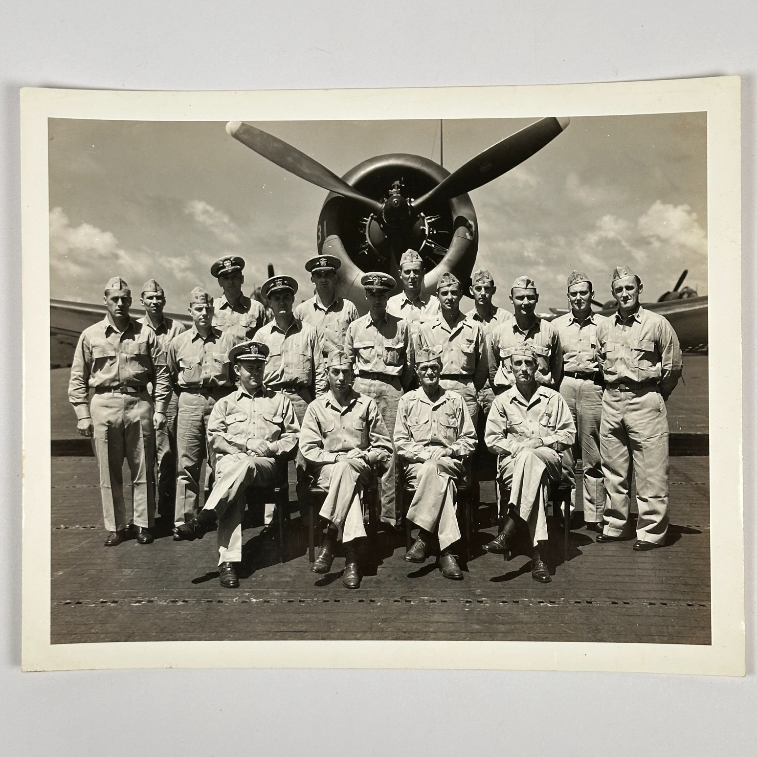1944 WWII Official Navy Photo w/ Names \