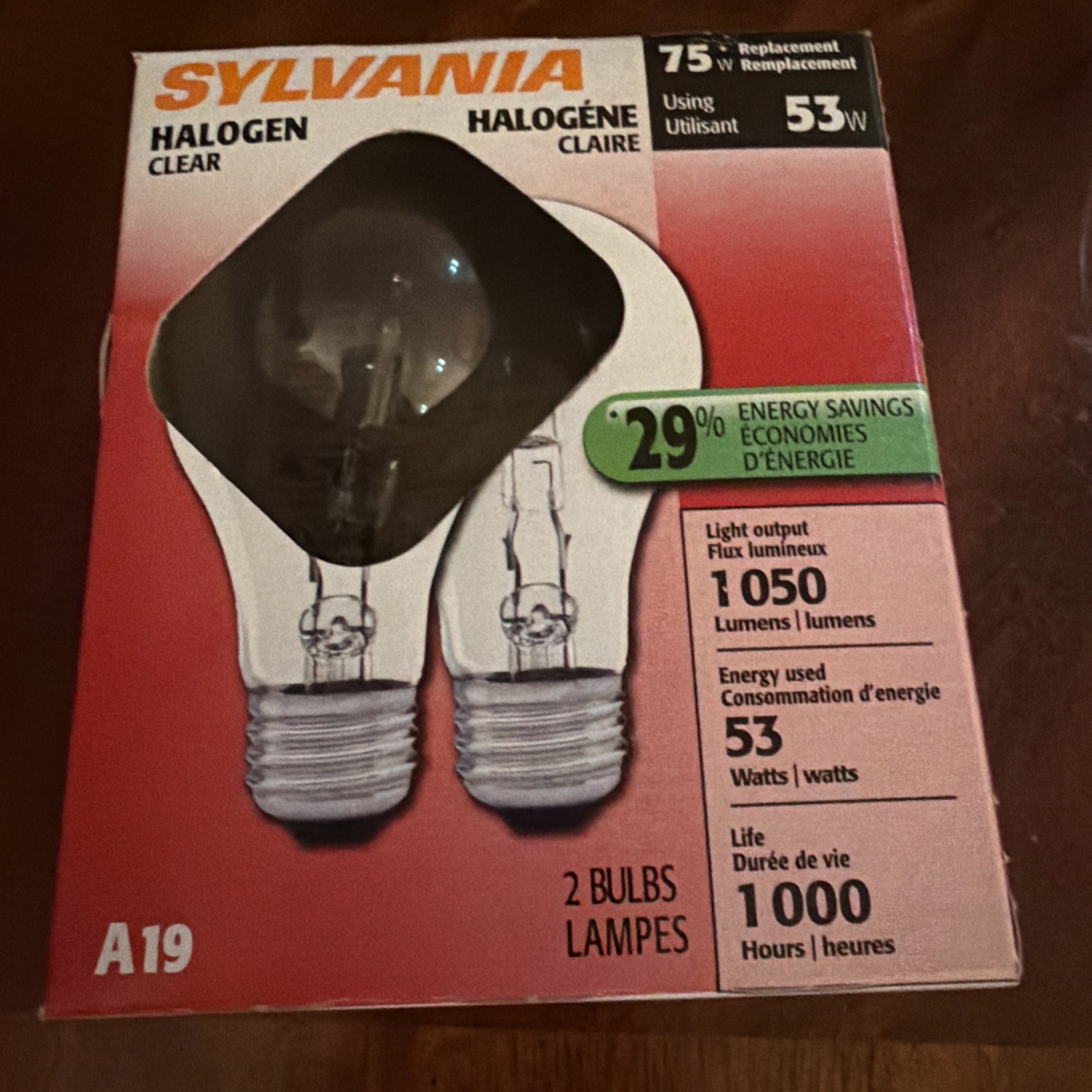 Sylvania A19 Clear Halogen 53W 1050 Lumens Light Bulbs 2-Pack Sylvania A19 Clear Halogen 53W 1050 Lumens Light Bulbs 2-Pack