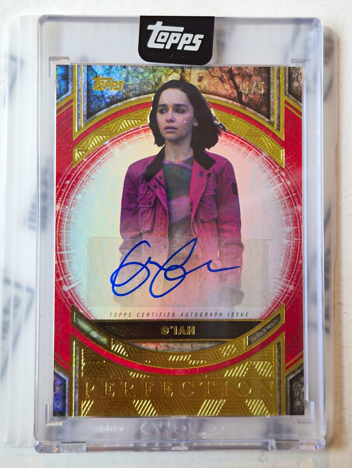 2025 Topps Marvel The Collector Marvel Perfection Auto Emilia Clarke MP-EC 5/5 2025 Topps Marvel The Collector Marvel Perfection Auto Emilia Clarke MP-EC 5/5