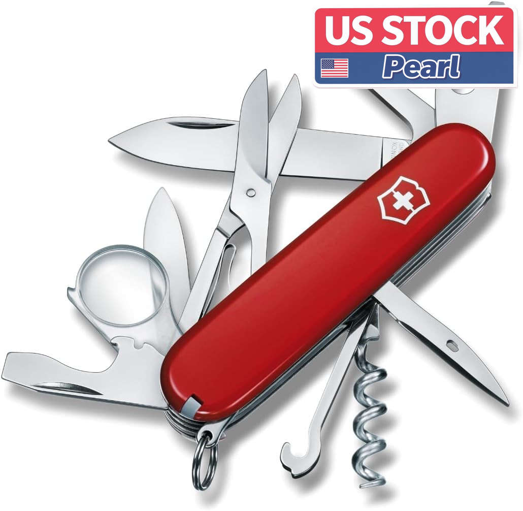 US Stock Victorinox Explorer Swiss Army Knife 16 Function Red Multi EDC Tool