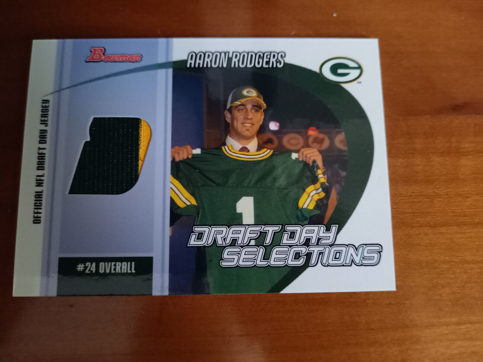 2005 Bowman Draft Day Selections AARON RODGERS JERSEY 2 Colors RC # DJ-ARO
