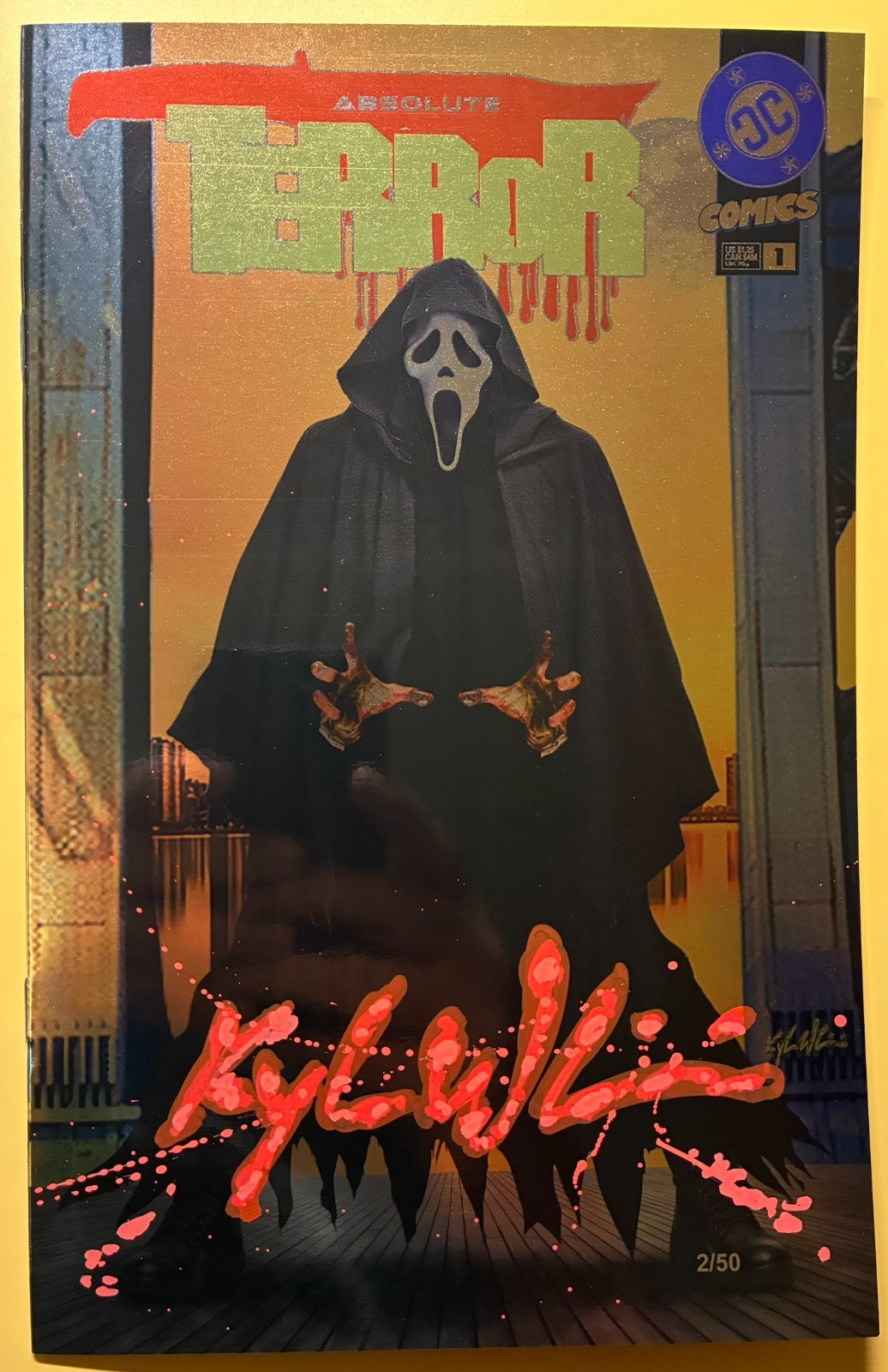 ABSOLUTE TERROR FOIL GHOSTFACE ABSOLUTE BATMAN HOMAGE LTD 50 KYLE WILLIS COA ABSOLUTE TERROR FOIL GHOSTFACE ABSOLUTE BATMAN HOMAGE LTD 50 KYLE WILLIS COA