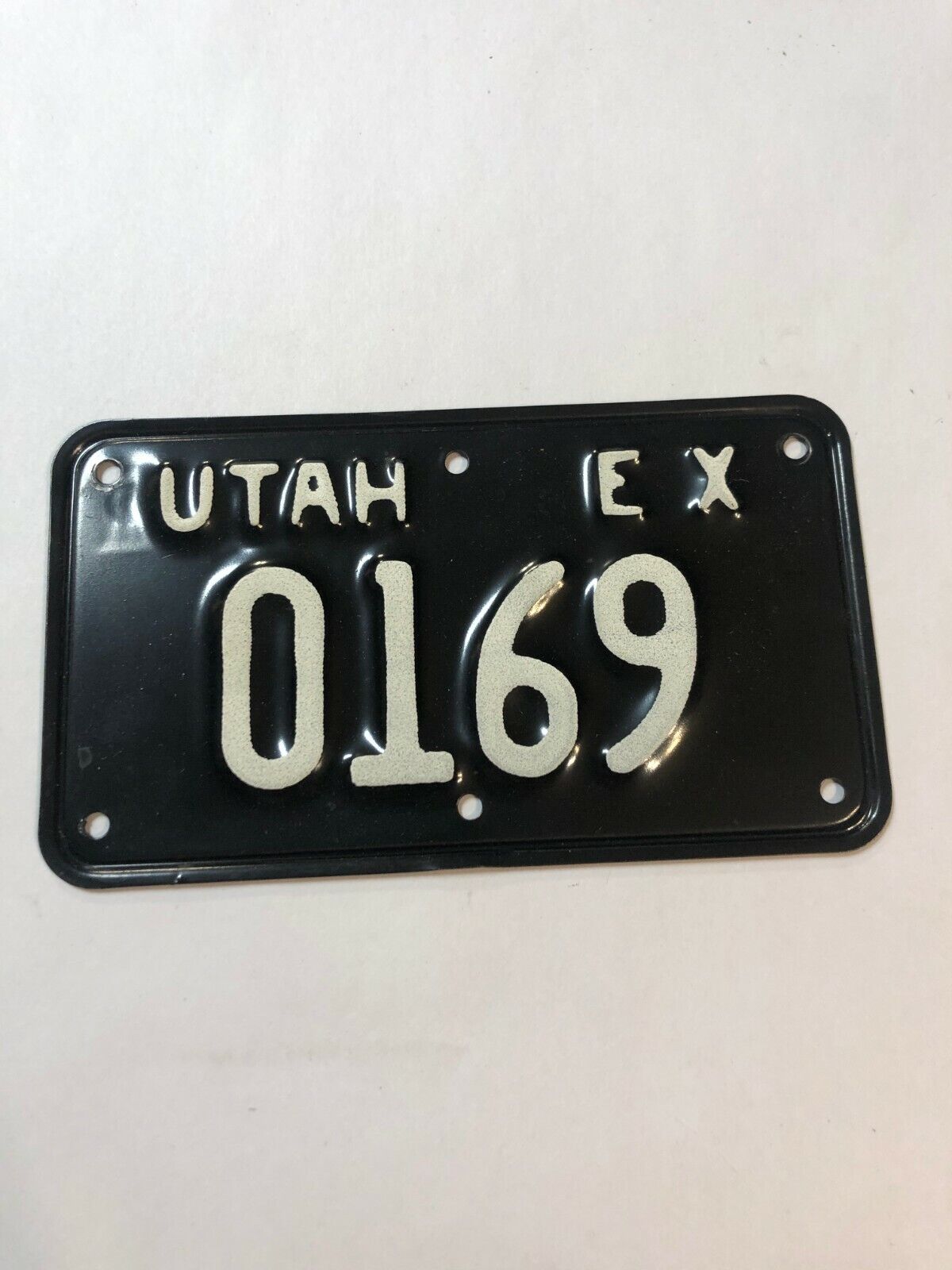 1968 1971 1969 1972 Utah Highway Patrol Exempt Motorcycle License Plate 0169 EX