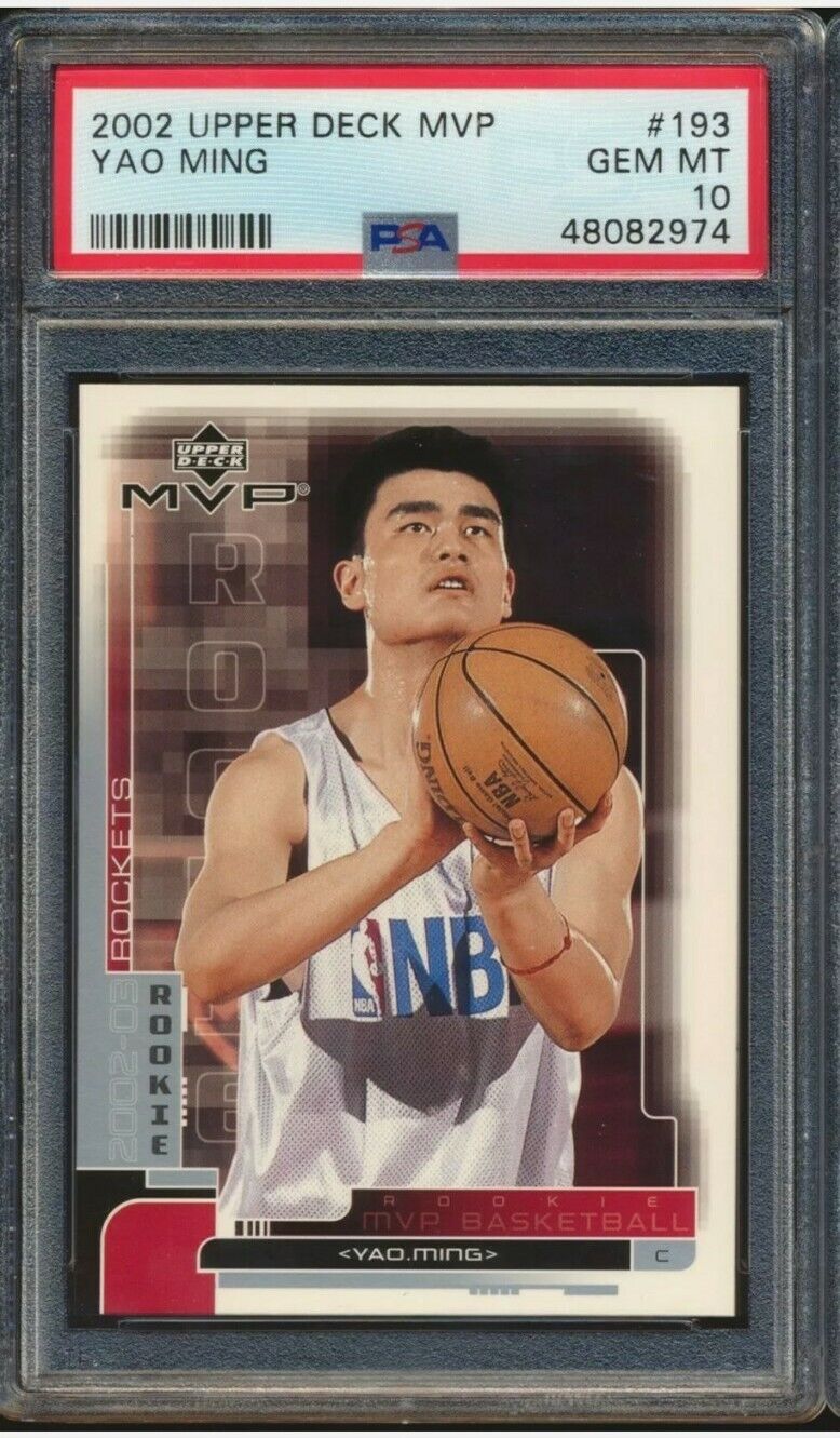 Yao Ming 2002 Upper Deck MVP 193 RC Rookie PSA 10 GEM MINT HOF Rockets