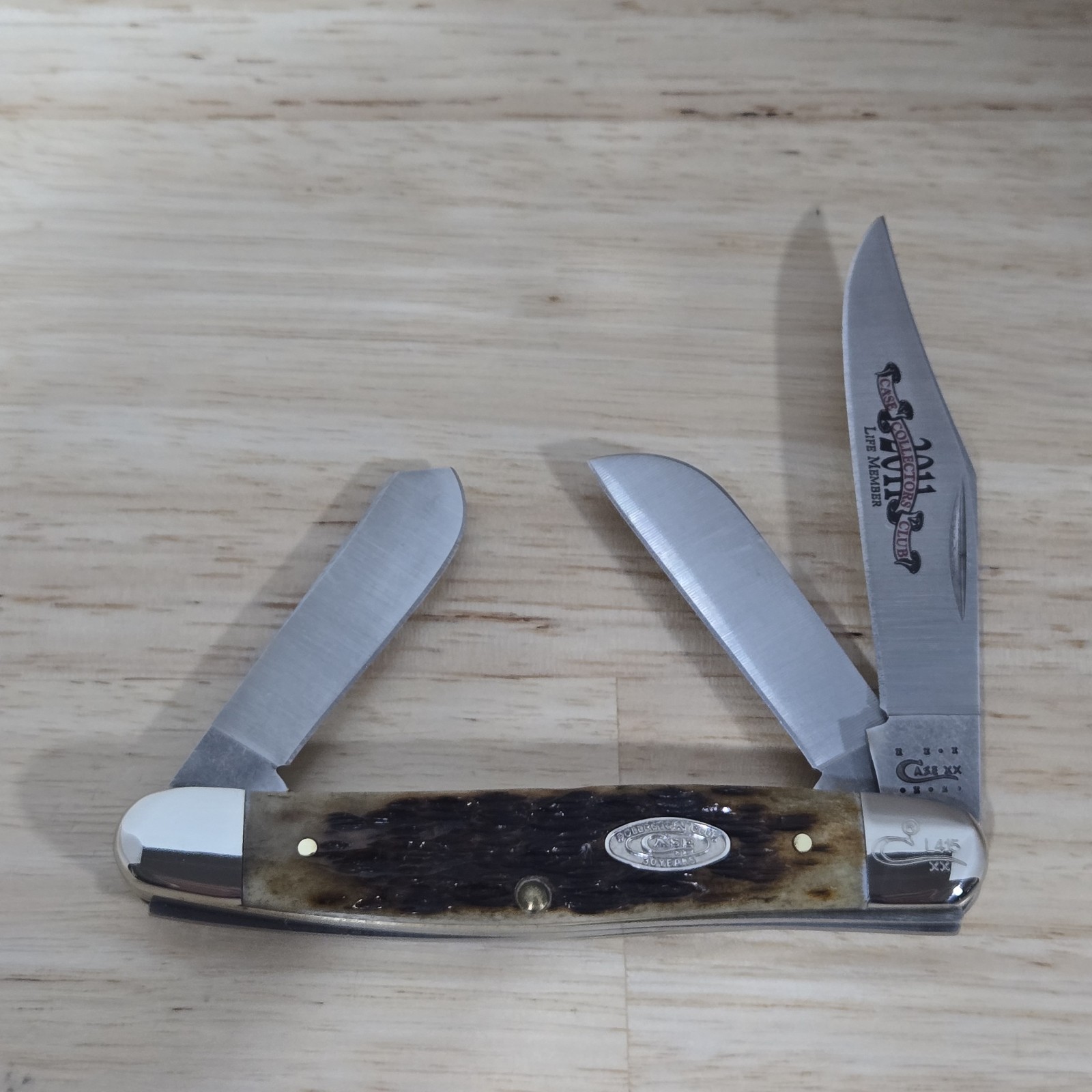 2011 Case XX 6347 SS Molasses Bone Large Stockman Case Collectors Club Life... 2011 Case XX 6347 SS Molasses Bone Large Stockman Case Collectors Club Life...