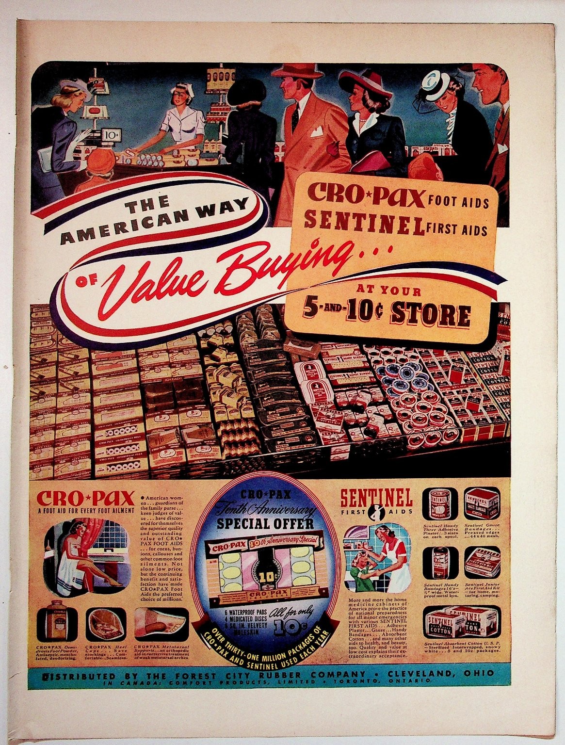 Cro-Pax Sentinel 1941 Vintage Print Advertisement 10x14 Value Buying