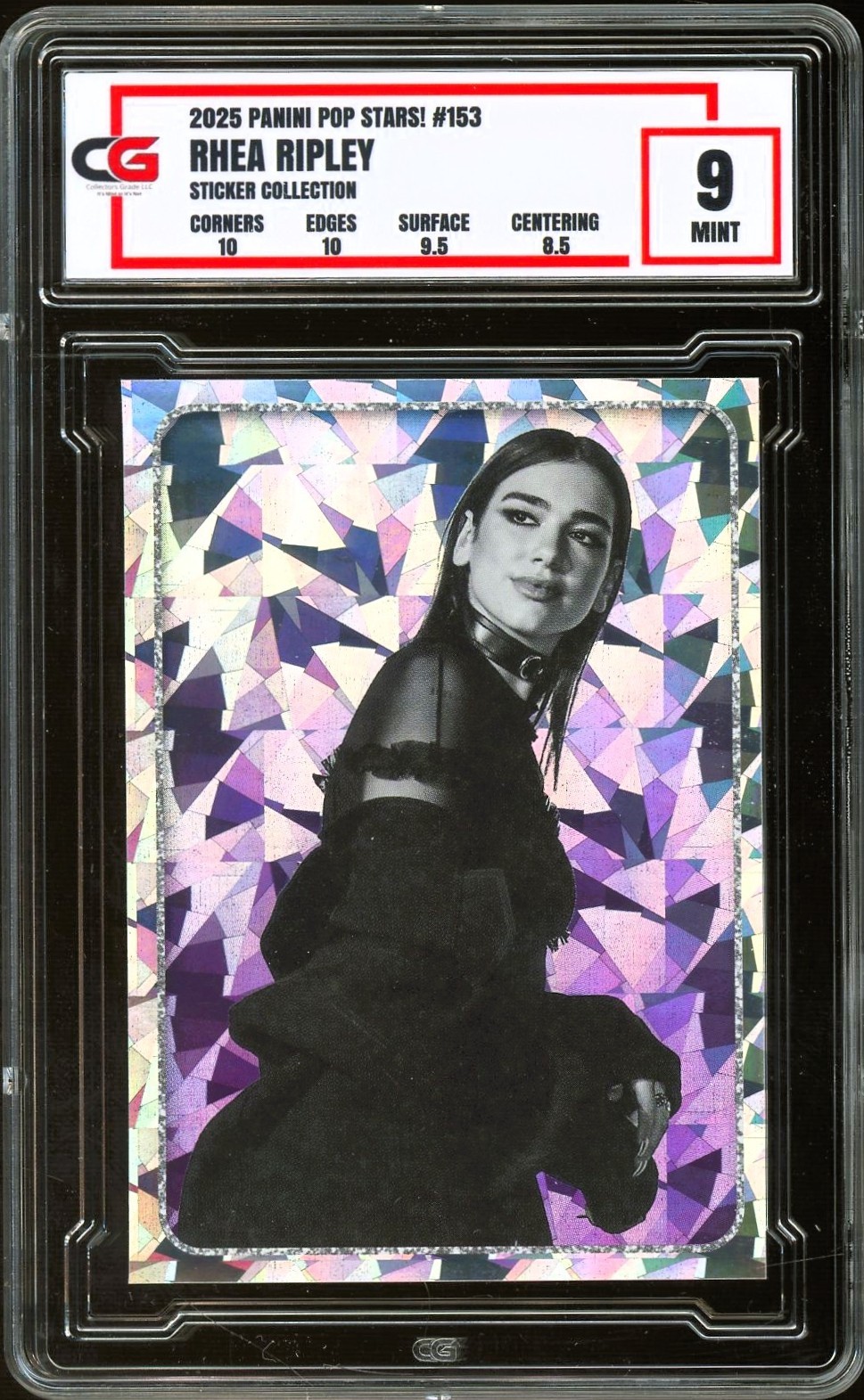 2025 Panini Pop Stars Sticker #153 Dua Lipa CRACKED ICE ~ CG 9 2025 Panini Pop Stars Sticker #153 Dua Lipa CRACKED ICE ~ CG 9