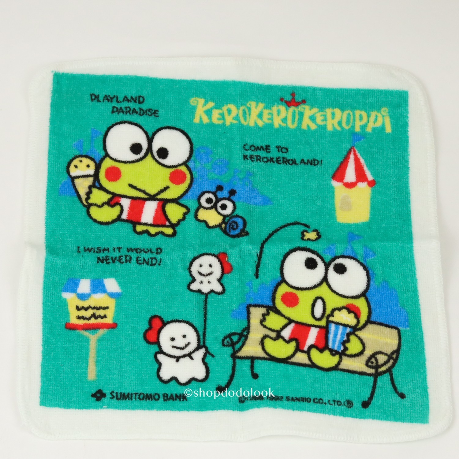 Vintage Kero Kero Keroppi Hand Towel Japan 1992 Vintage Kero Kero Keroppi Hand Towel Japan 1992