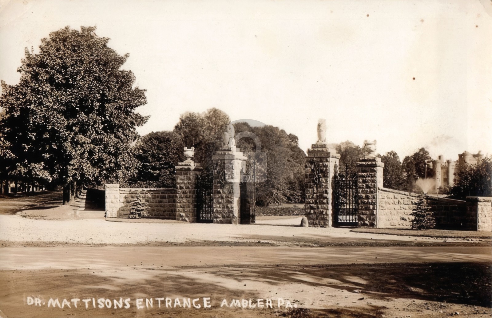 c1910s Dr. Mattisons Entrance Ambler Pennsylvania PA RPPC Photo Postcard COPY