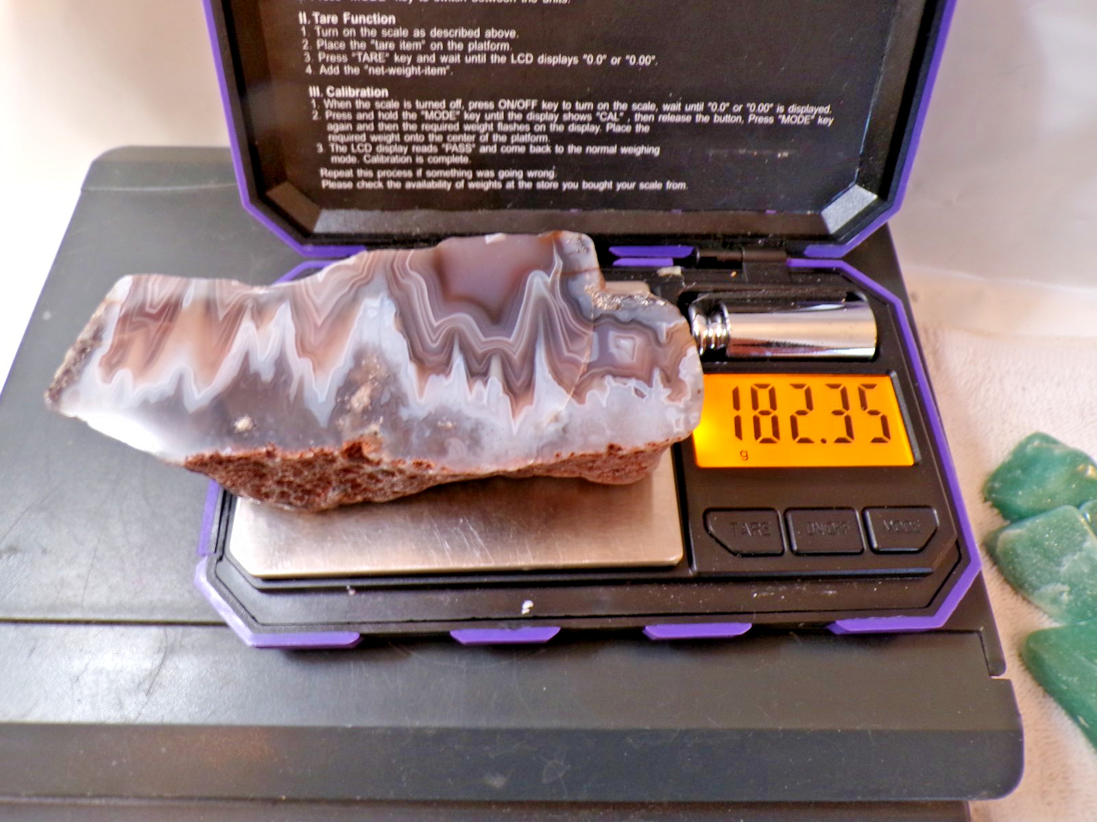 Polished Malawi Agate Specimen  With Rare Pattern - 182.35 grams, 6.25 Oz.