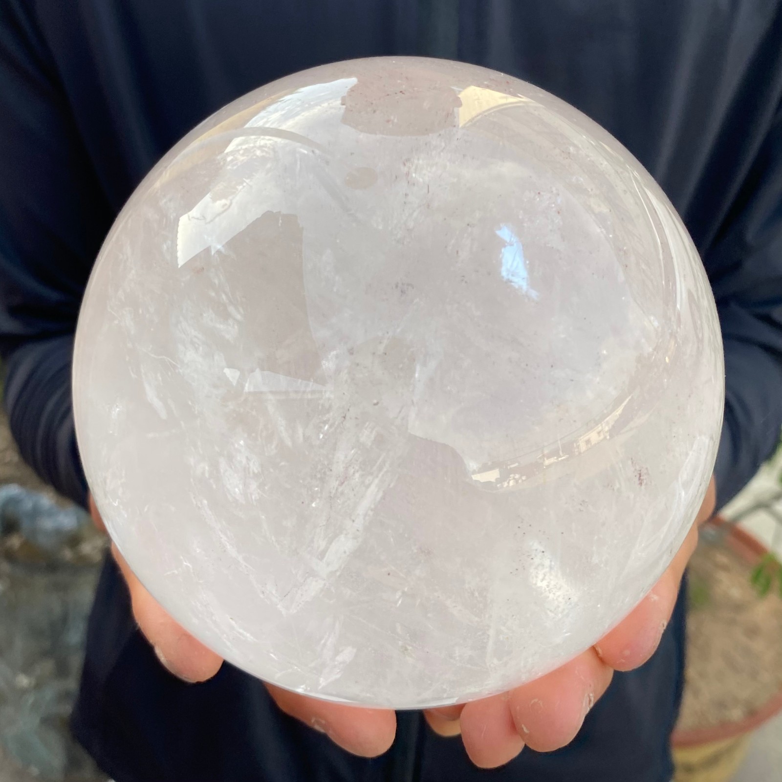 5.48LB Natural White Crystal Clear Quartz Crystal Sphere Ball Healing Meditation