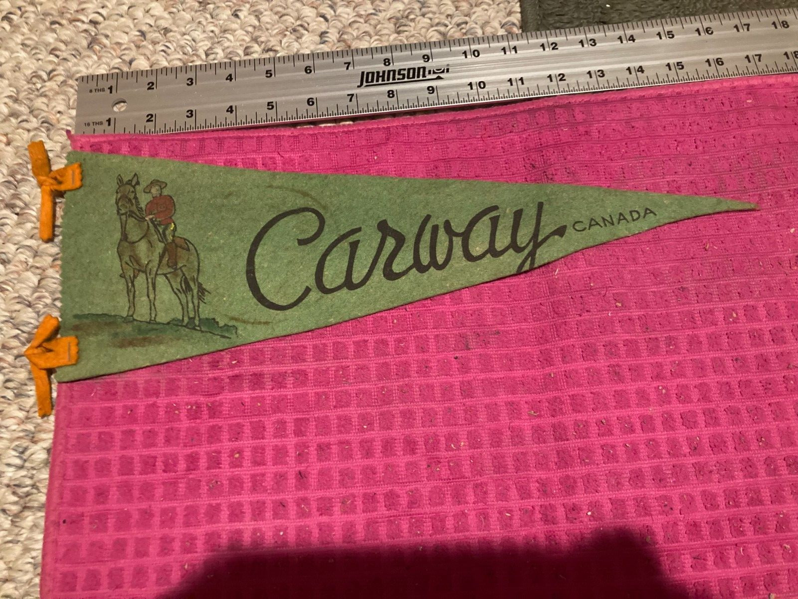 Vintage CARWAY ALBERTA CANADA Souvenir Banner FLAG Pennant MOUNTIE -Fast Shipper Vintage CARWAY ALBERTA CANADA Souvenir Banner FLAG Pennant MOUNTIE -Fast Shipper