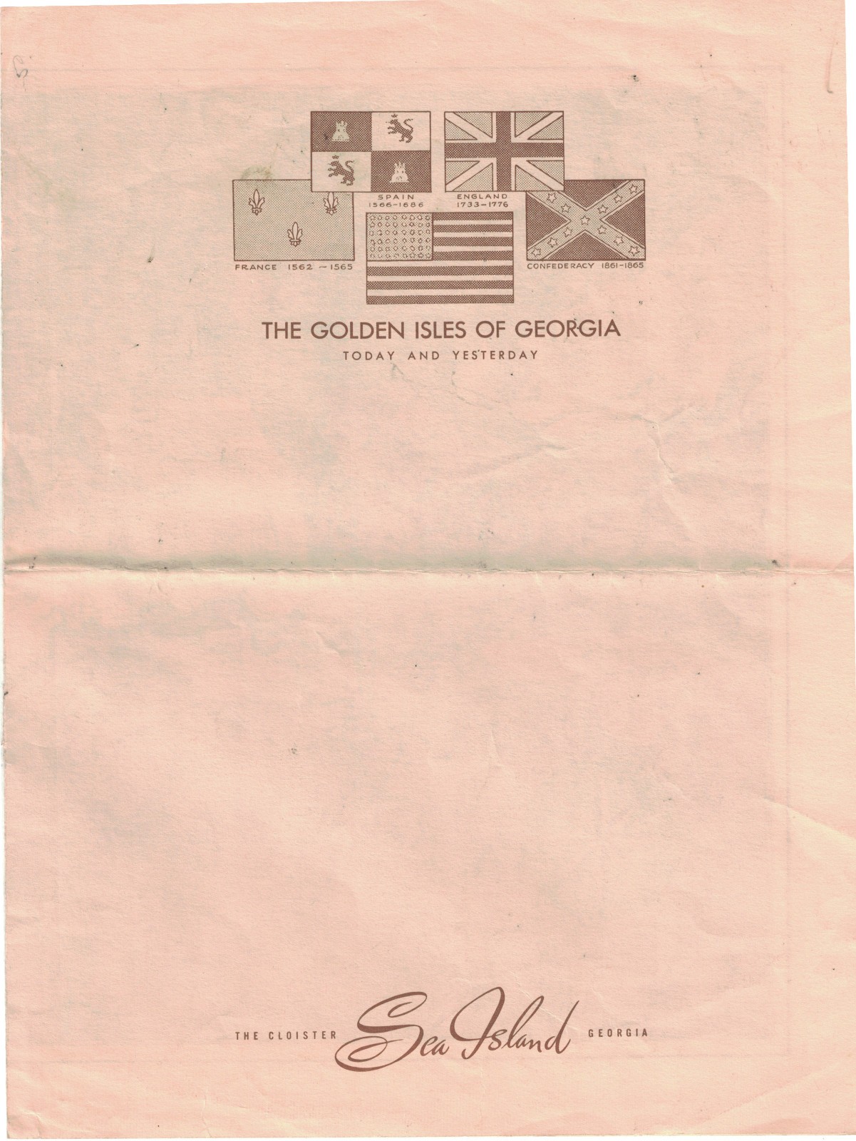 The Golden Isles of Georgia (Sea Islands) Travel Brochure and Map 1981