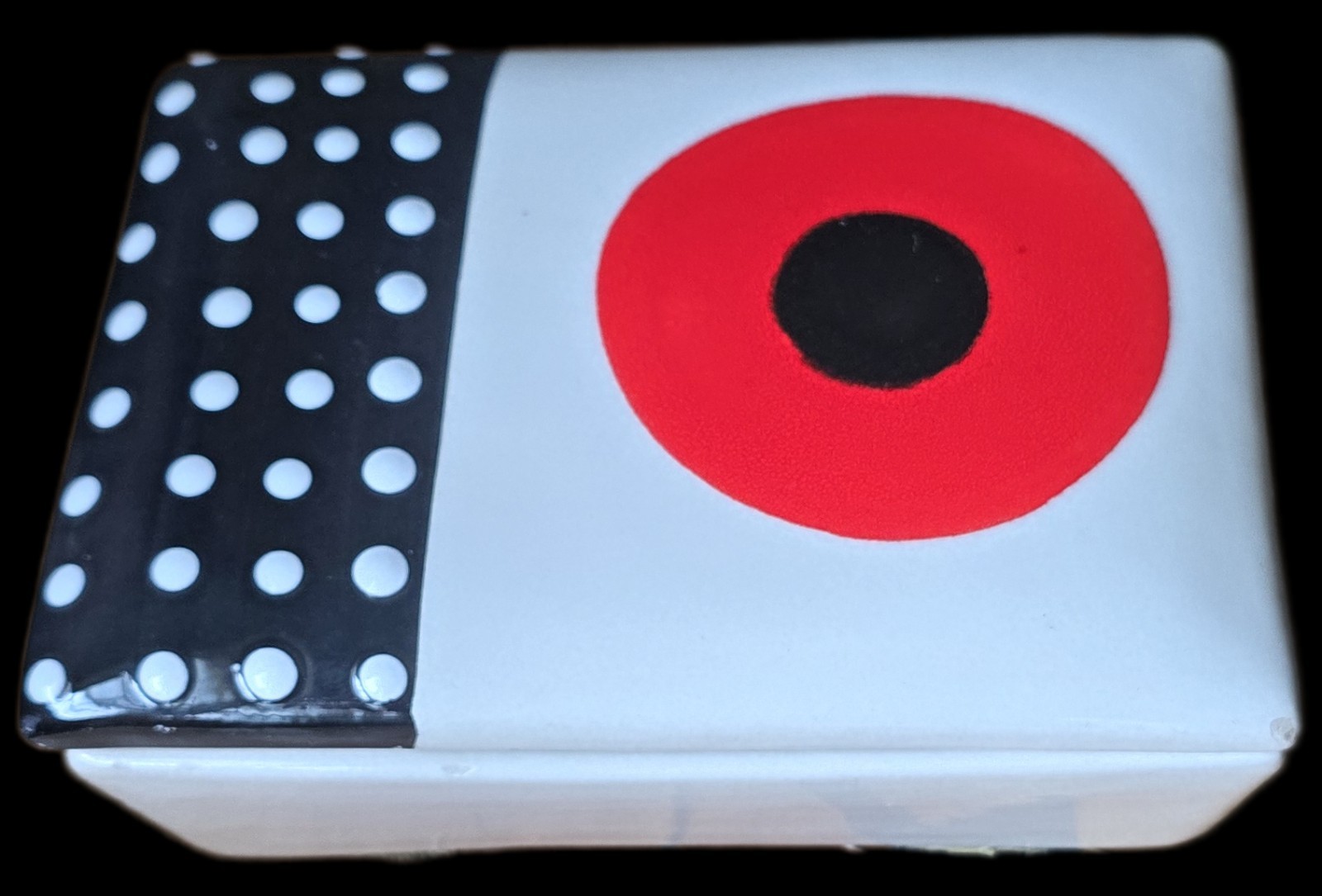 Vintage 1960s Bagni for Raymor Italy Ceramic Box Lid MCM Target Polka Dot Pop