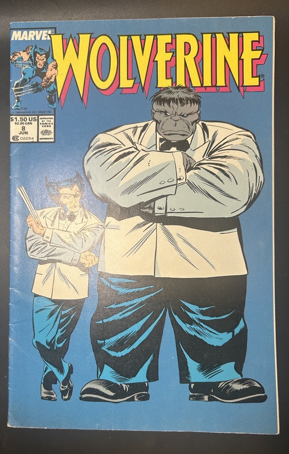 Wolverine 8 Iconic John Buscema Cover Hulk Joe Fixit Copper Age 1989 VG+ To Fine Wolverine 8 Iconic John Buscema Cover Hulk Joe Fixit Copper Age 1989 VG+ To Fine