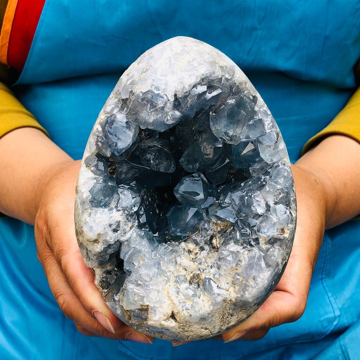 4.26LB Natural Blue Celestite Geode Quartz Crystal Mineral Specimen Healing 4.26LB Natural Blue Celestite Geode Quartz Crystal Mineral Specimen Healing