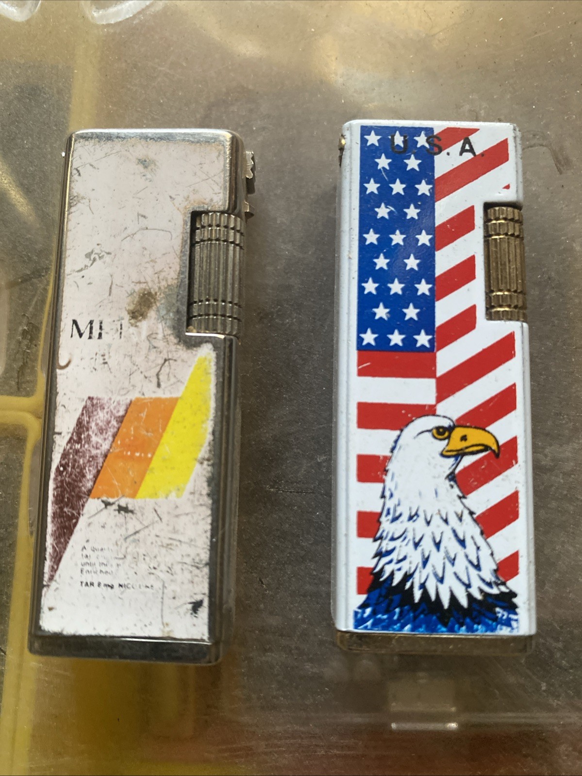 2 Vintage Thumb Roller Lighters 2 Vintage Thumb Roller Lighters